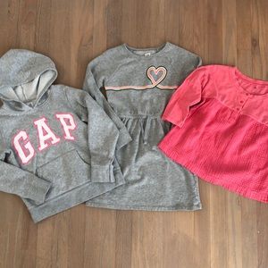 Girl’s Gap Kids Hoodie, Sweatshirt Dress, and Top Bundle
